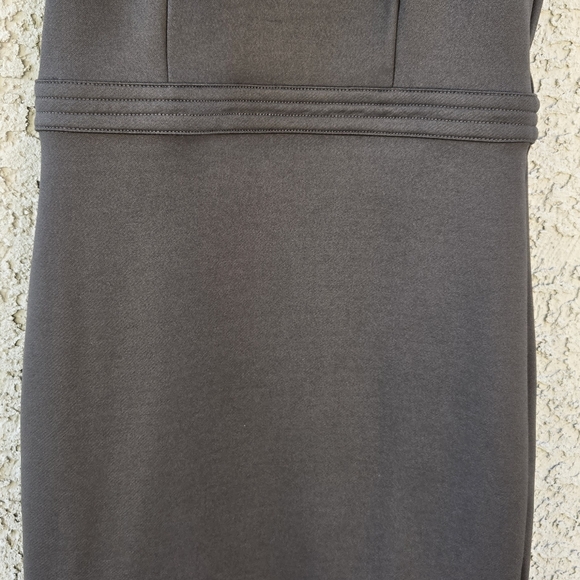 WHBM Army Green Scuba Luxe Gold Button Sheath Dress - Picture 4 of 11